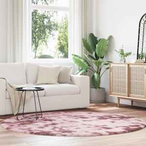 Visoka košata preproga NAVARRA prašna roza 200x200 cm poliester