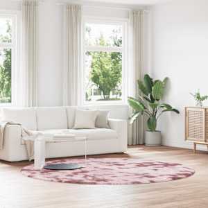 Visoka košata preproga NAVARRA prašna roza 240x240 cm poliester