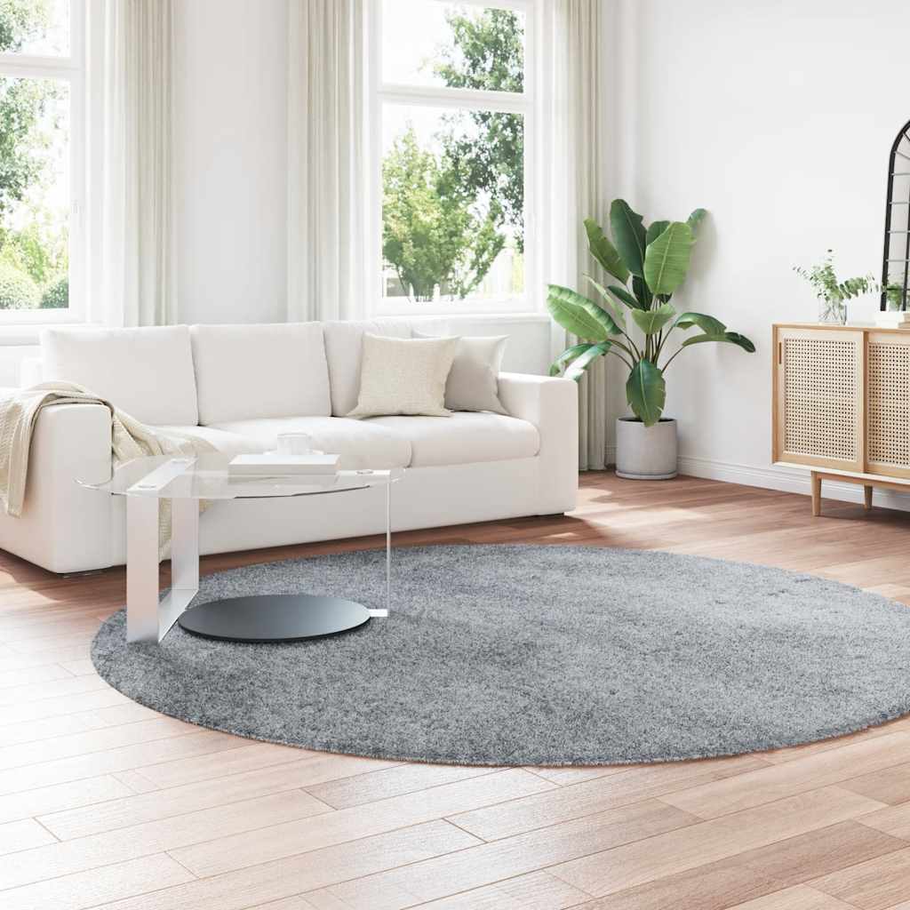 Thumbnail - vidaXL Teppich Shaggy Hochflor NAVARRA Hellgrau 240x240 cm Polyester