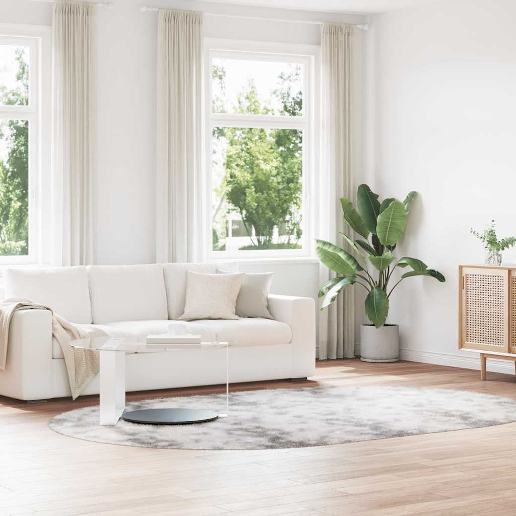 vidaXL Flossteppe med lang luv NAVARRA lysegrå 300x200 cm polyester