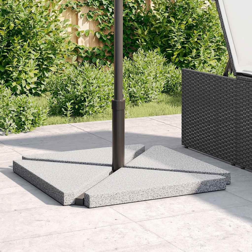 vidaXL Parasolvoetplaten 4 st driehoekig 14 kg graniet grijs afbeelding