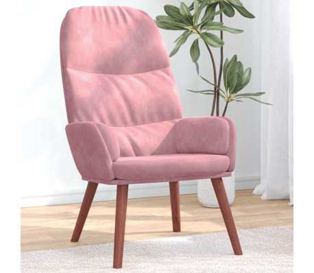 vidaXL Fotel, r&oacute;żowy, obity aksamitem