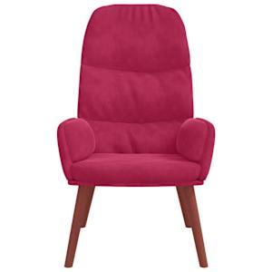 Relaxační křeslo vínové samet - obrázek 3