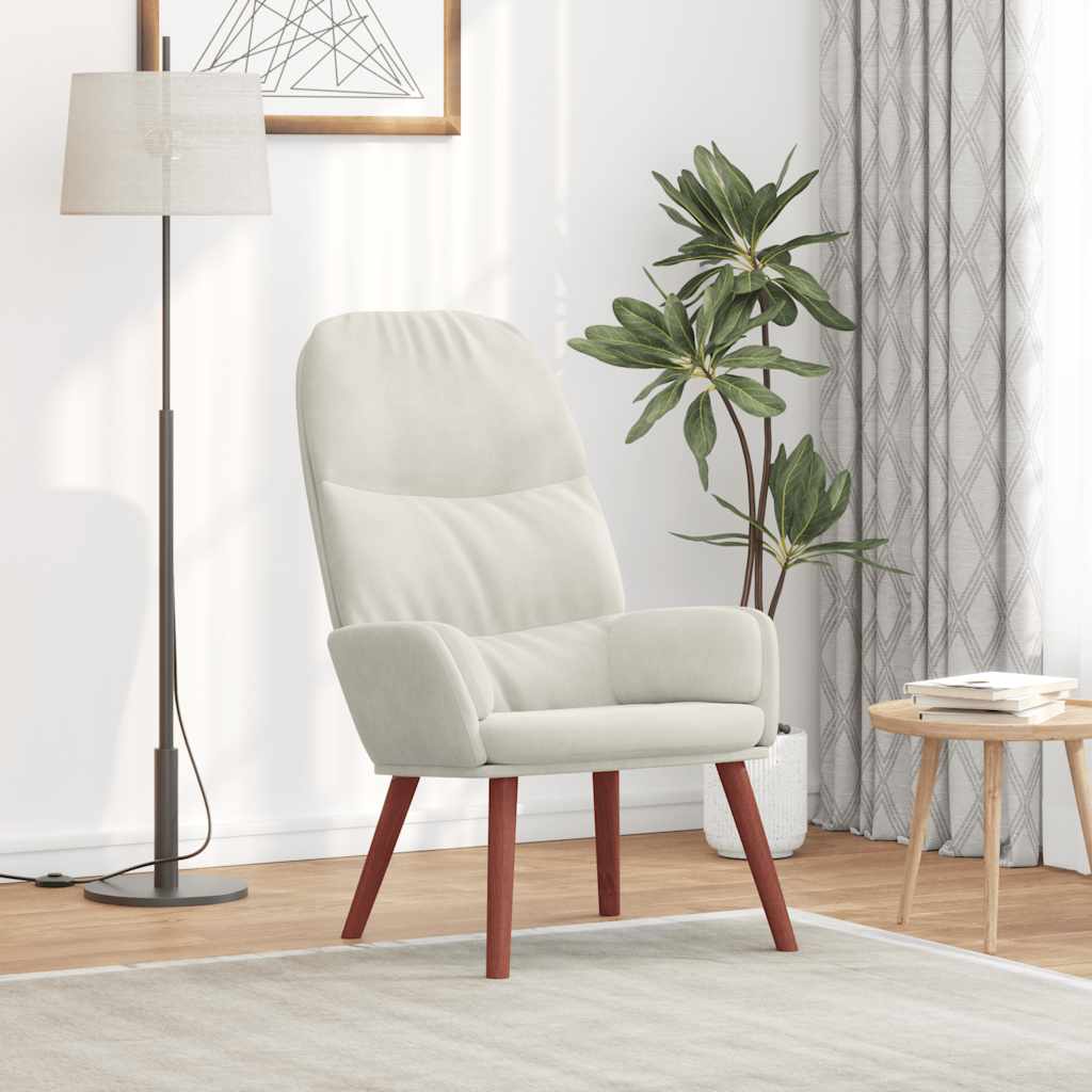vidaXL Relaxsessel Cremeweiß Samt
