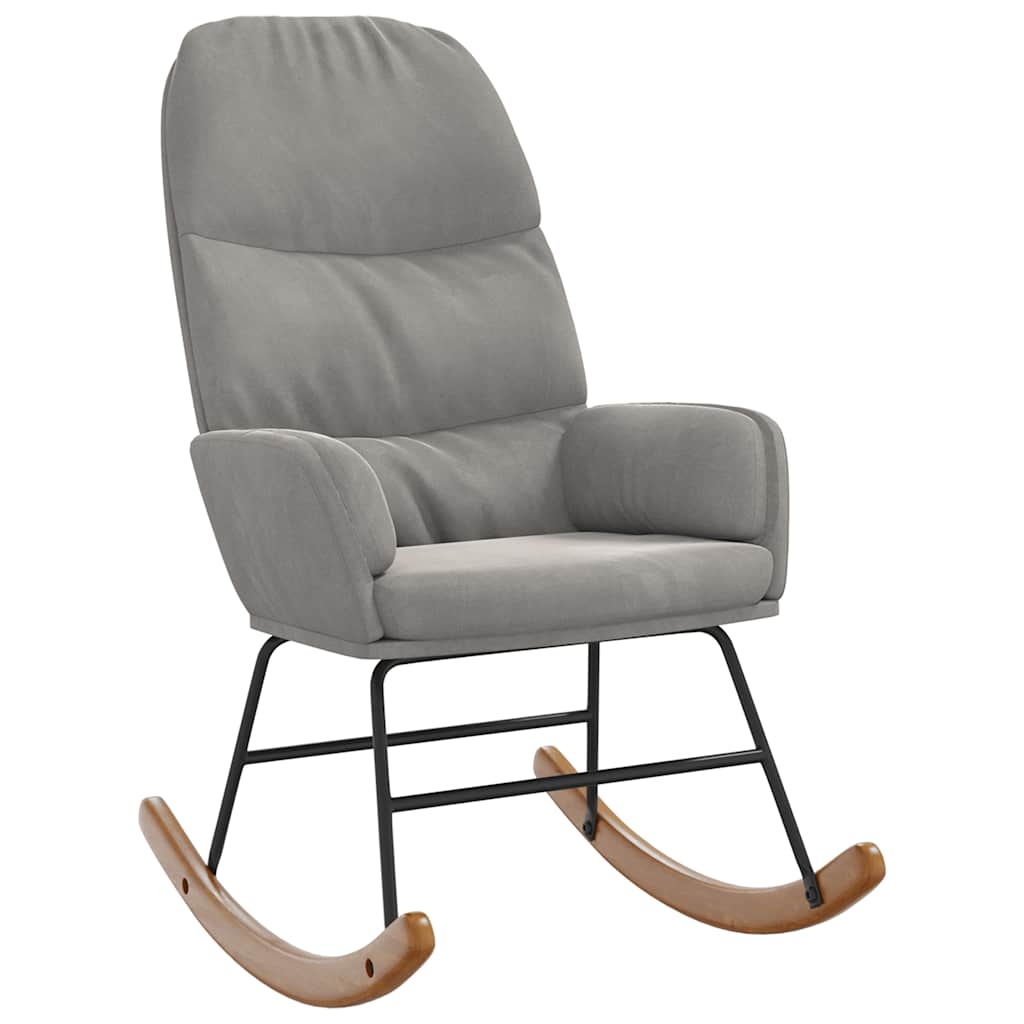 Thumbnail - vidaXL Schaukelstuhl Hellgrau Samt