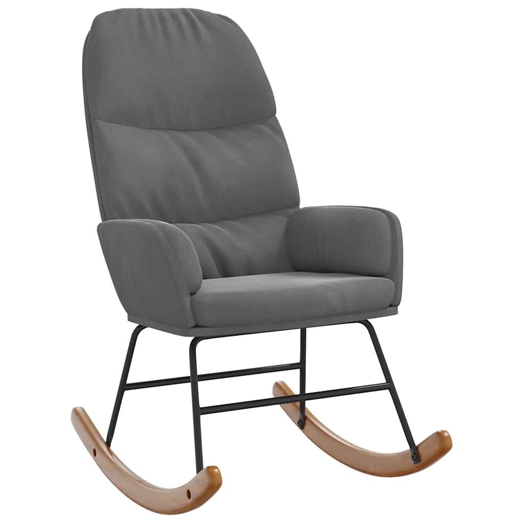 vidaXL Houpací křeslo tmavě šedé samet