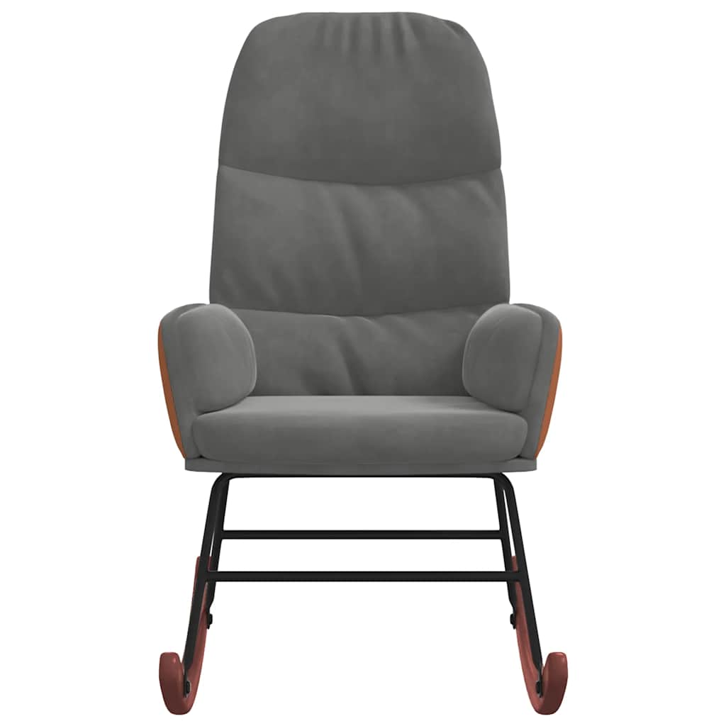 Thumbnail - vidaXL Schaukelstuhl Dunkelgrau Samt