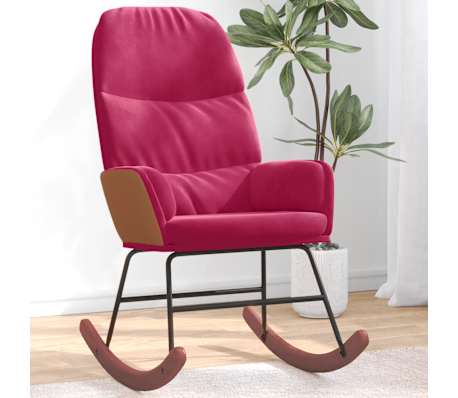 vidaXL Schaukelstuhl Weinrot Samt