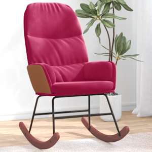 vidaXL Schaukelstuhl Weinrot Samt