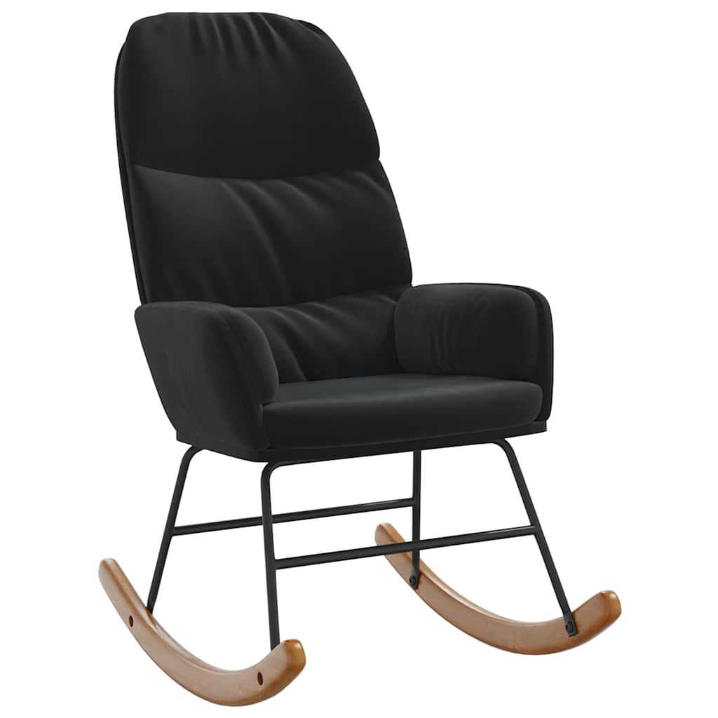 Thumbnail - vidaXL Schaukelstuhl Schwarz Samt