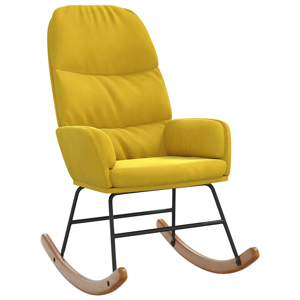vidaXL Houpací křeslo žluté samet