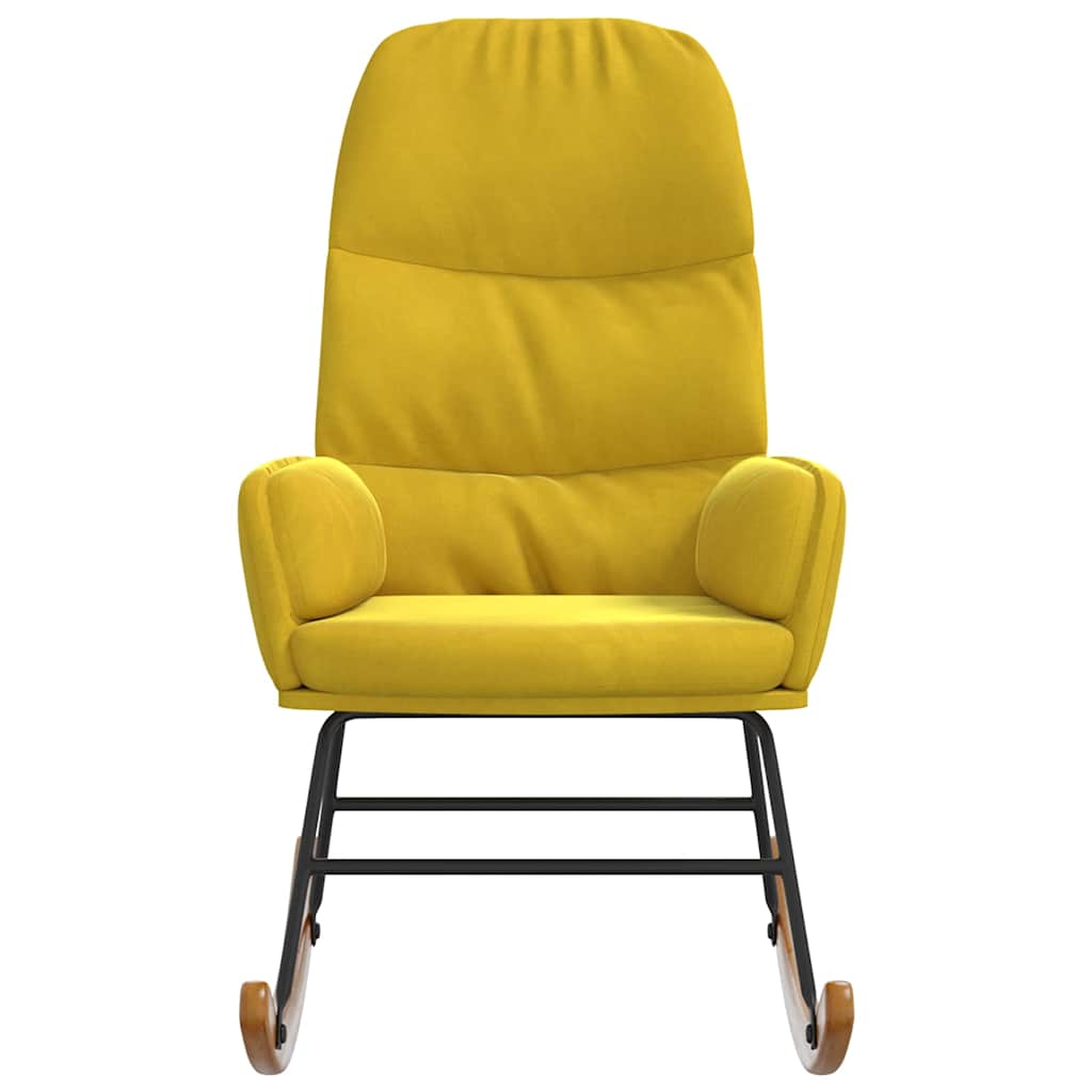 Thumbnail - vidaXL Schaukelstuhl Gelb Samt