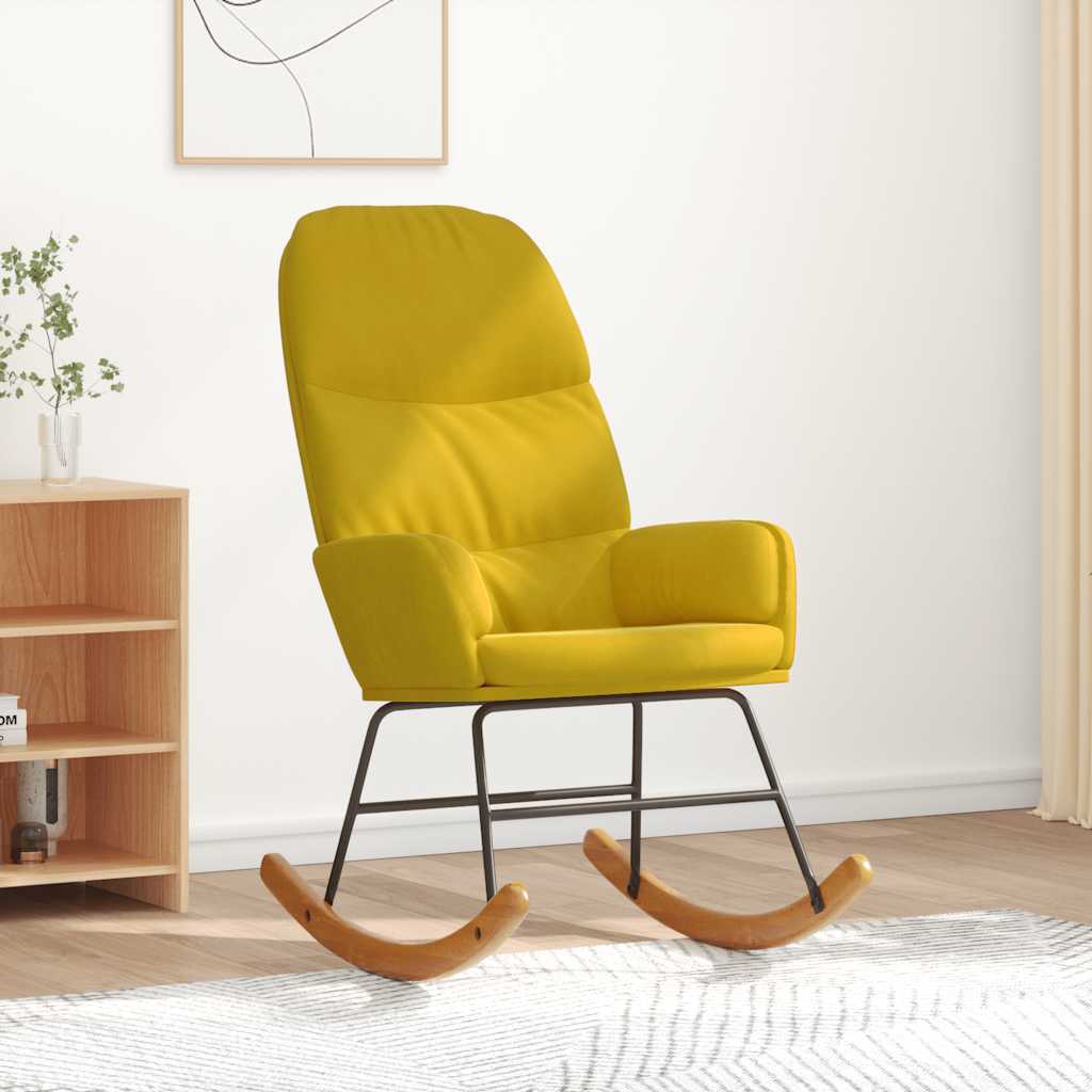 vidaXL Scaun balansoar, galben, catifea
