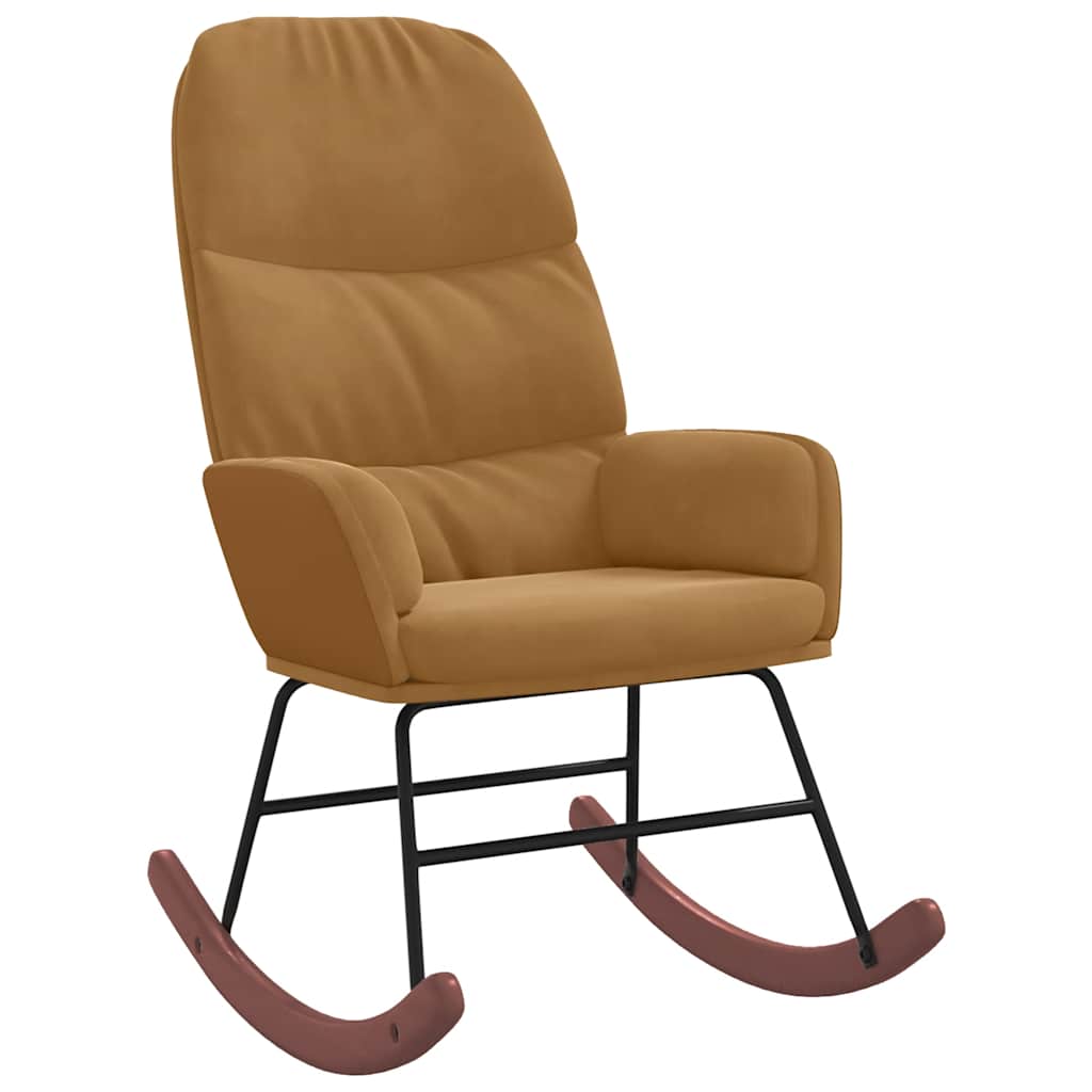 vidaXL Scaun balansoar, maro, catifea-image-4102629