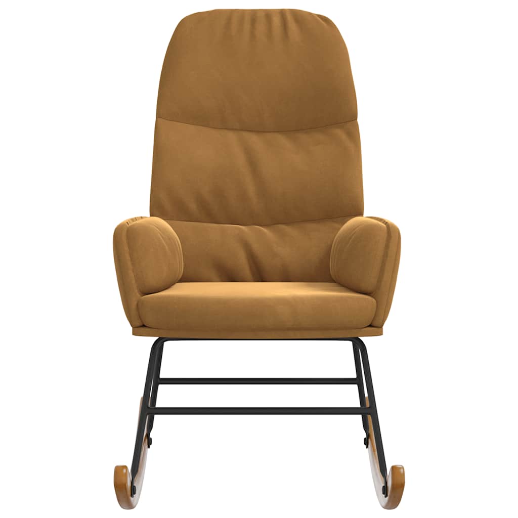 Thumbnail - vidaXL Schaukelstuhl Braun Samt