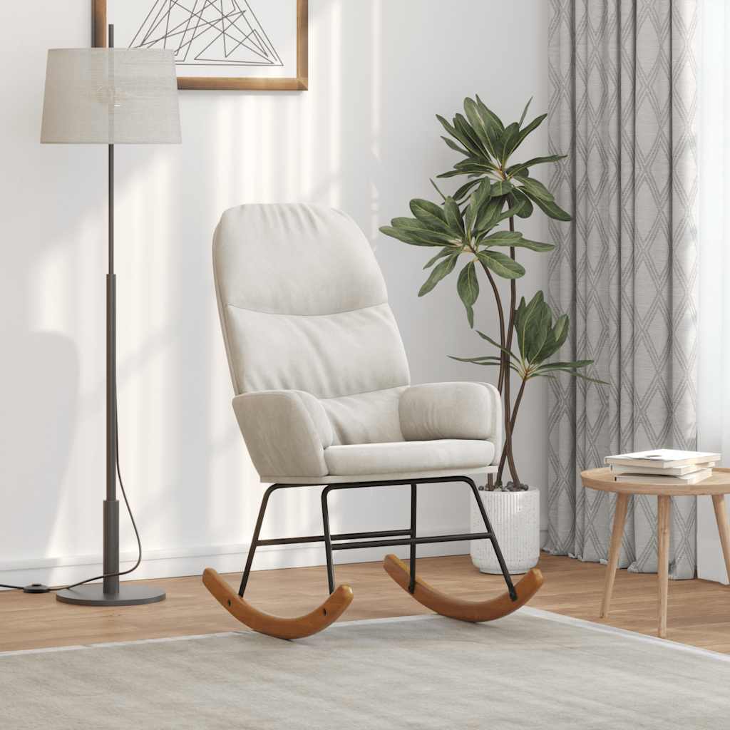 vidaXL Schaukelstuhl Samt Creme