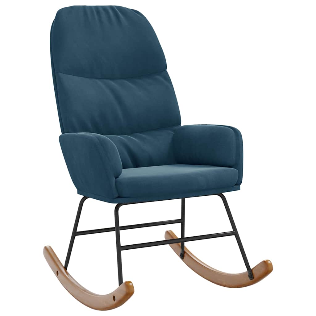 vidaXL Houpací křeslo modré samet