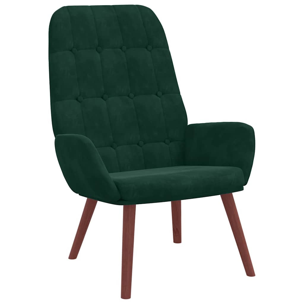 vidaXL Relaxační křeslo tmavě zelené samet