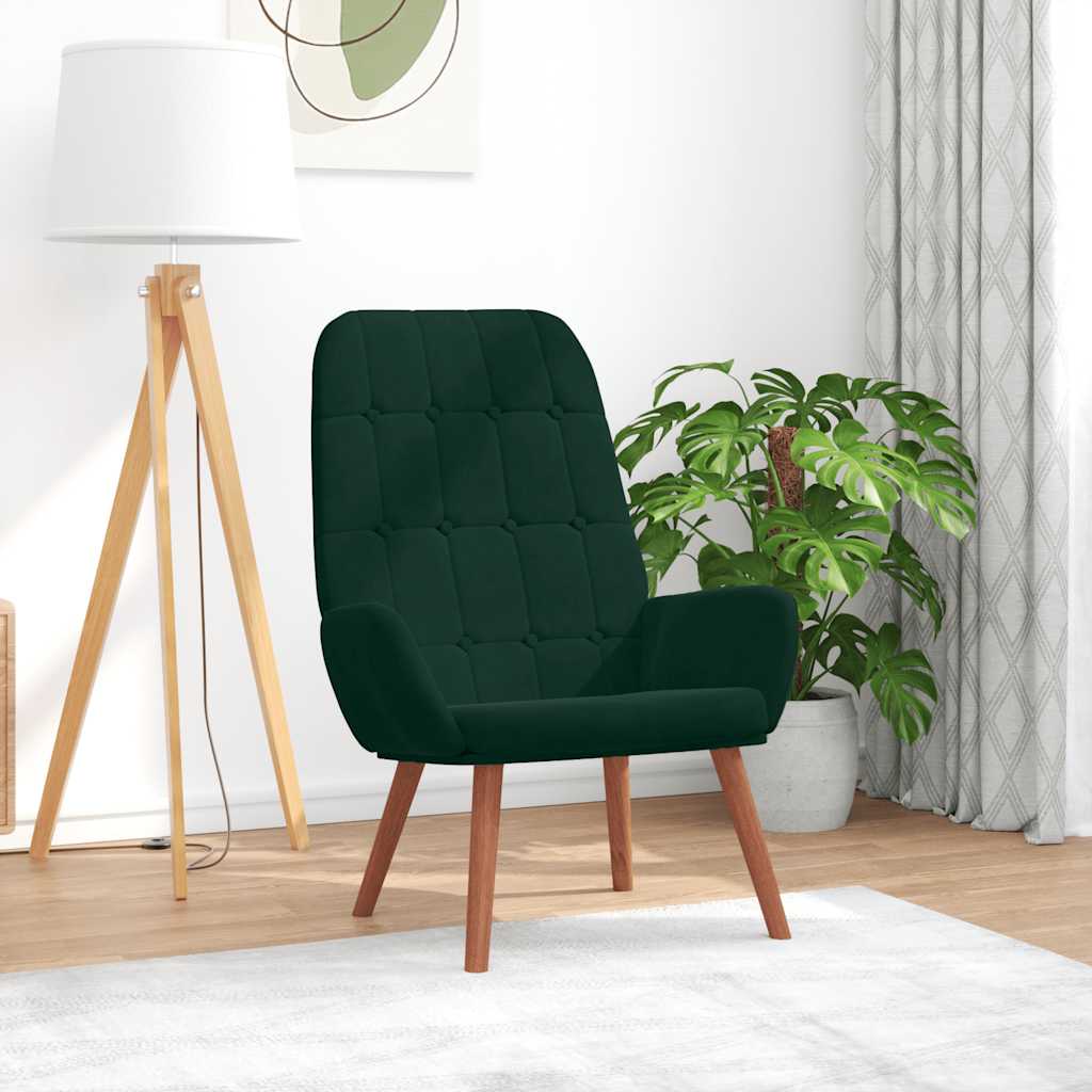 vidaXL Scaun de relaxare, verde închis, catifea