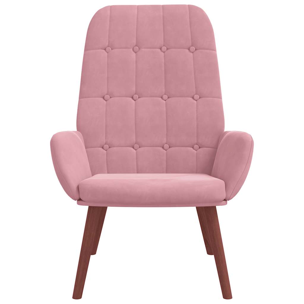 vidaXL Relaxstoel fluweel roze afbeelding