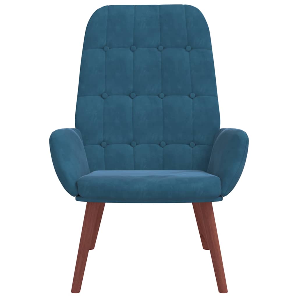 vidaXL Scaun de relaxare, albastru, catifea