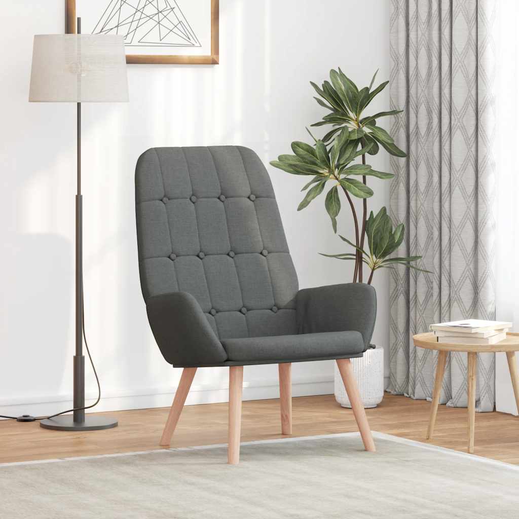 vidaXL Relaxstoel stof donkergrijs