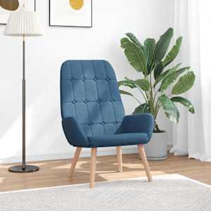Relaxační křeslo modré textil - obrázek 1