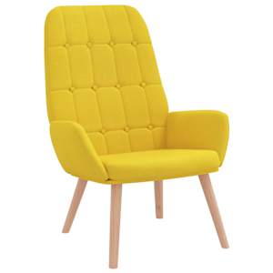 Relaxační židle světle žlutá textil - obrázek 2