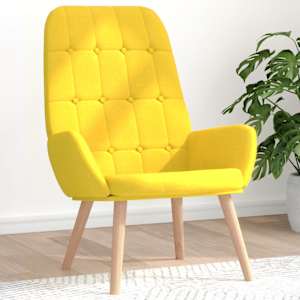 Relaxační židle světle žlutá textil - obrázek 3