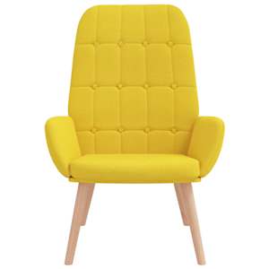 Relaxační židle světle žlutá textil - obrázek 4