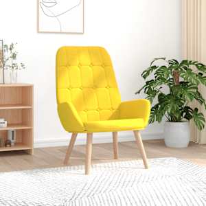 Relaxační židle světle žlutá textil - obrázek 1