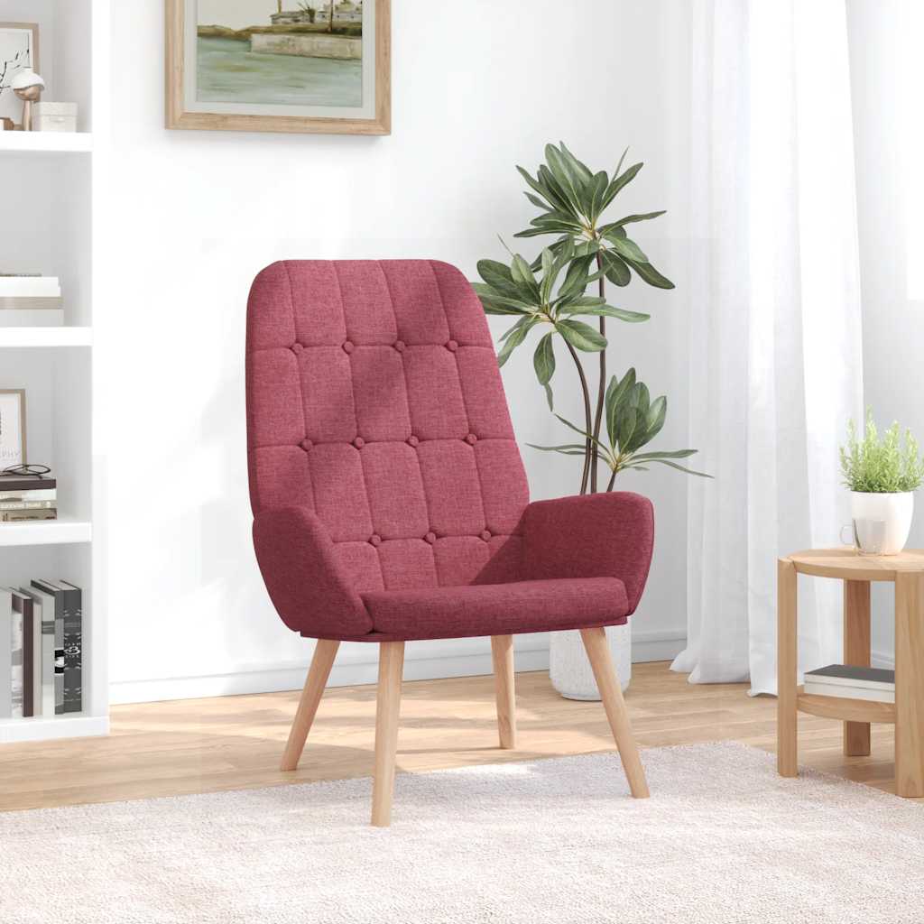 vidaXL Scaun de relaxare, roșu vin, material textil