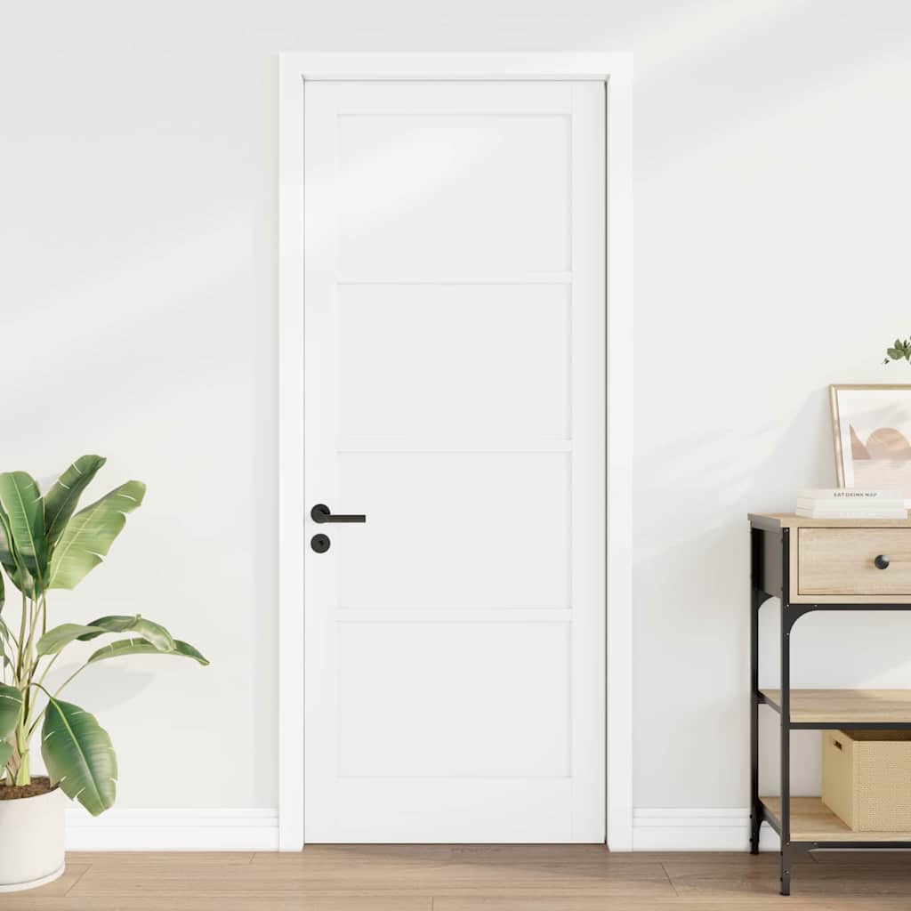 Indvendig Dør "ORKDAL" Hvid 83x211x4 cm Massiv Træ Fyr