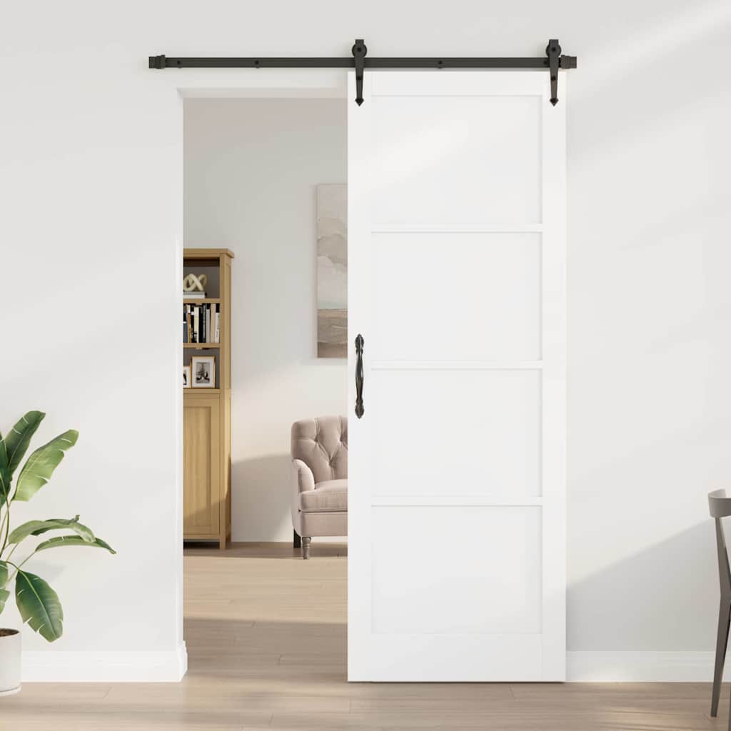 Indvendig Dør 'ORKDAL'Hvid 83x232x4 cm Solid Træ Fyr
