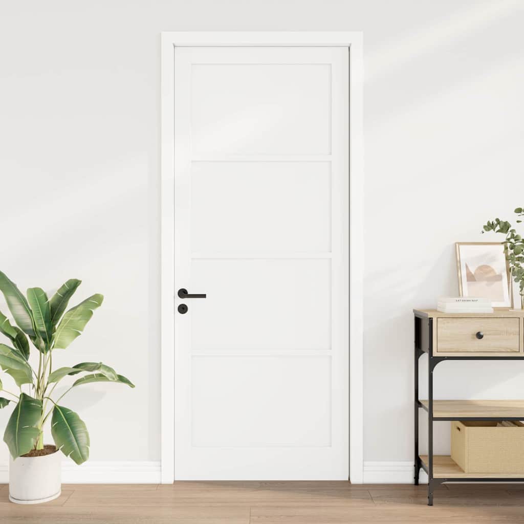Indvendig Dør 'ORKDAL'Hvid 93x232x4 cm Massiv Træ Fyr