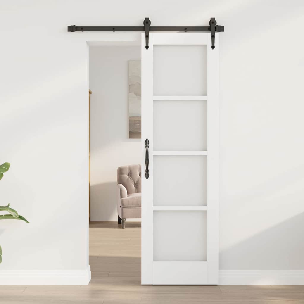 Indvendig Dør med Glas "ORKDAL" Hvid 61x198,5x4 cm