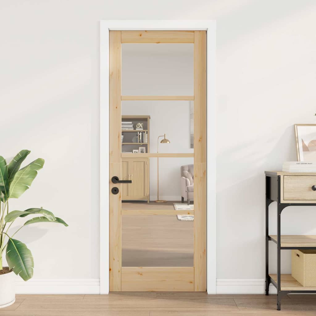 vidaXL Interieurdeur met Glas 'ORKDAL'73,5x198,5x4 cm Massief Hout