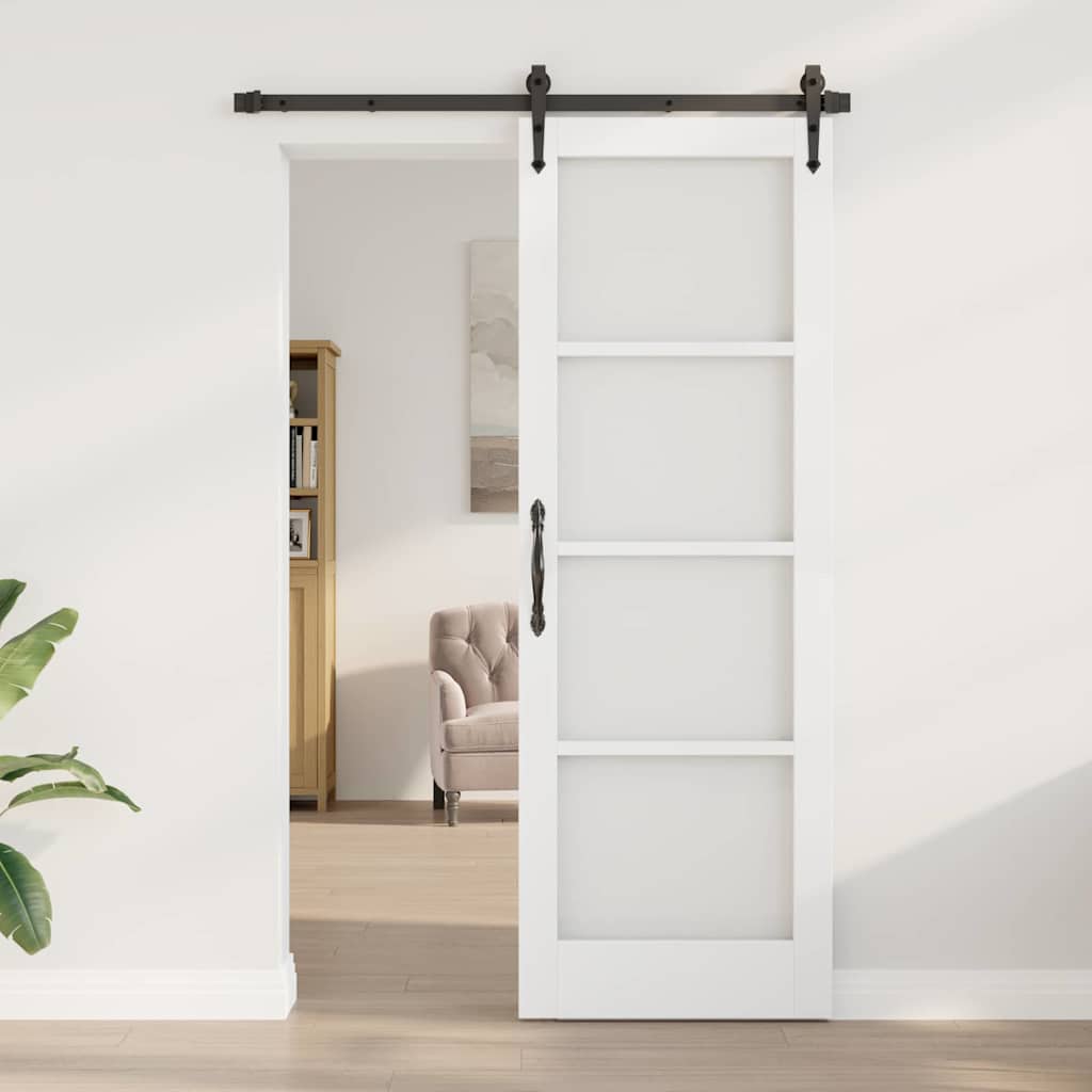 Indvendig Dør med Glas "ORKDAL" Hvid 73,5x211x4 cm