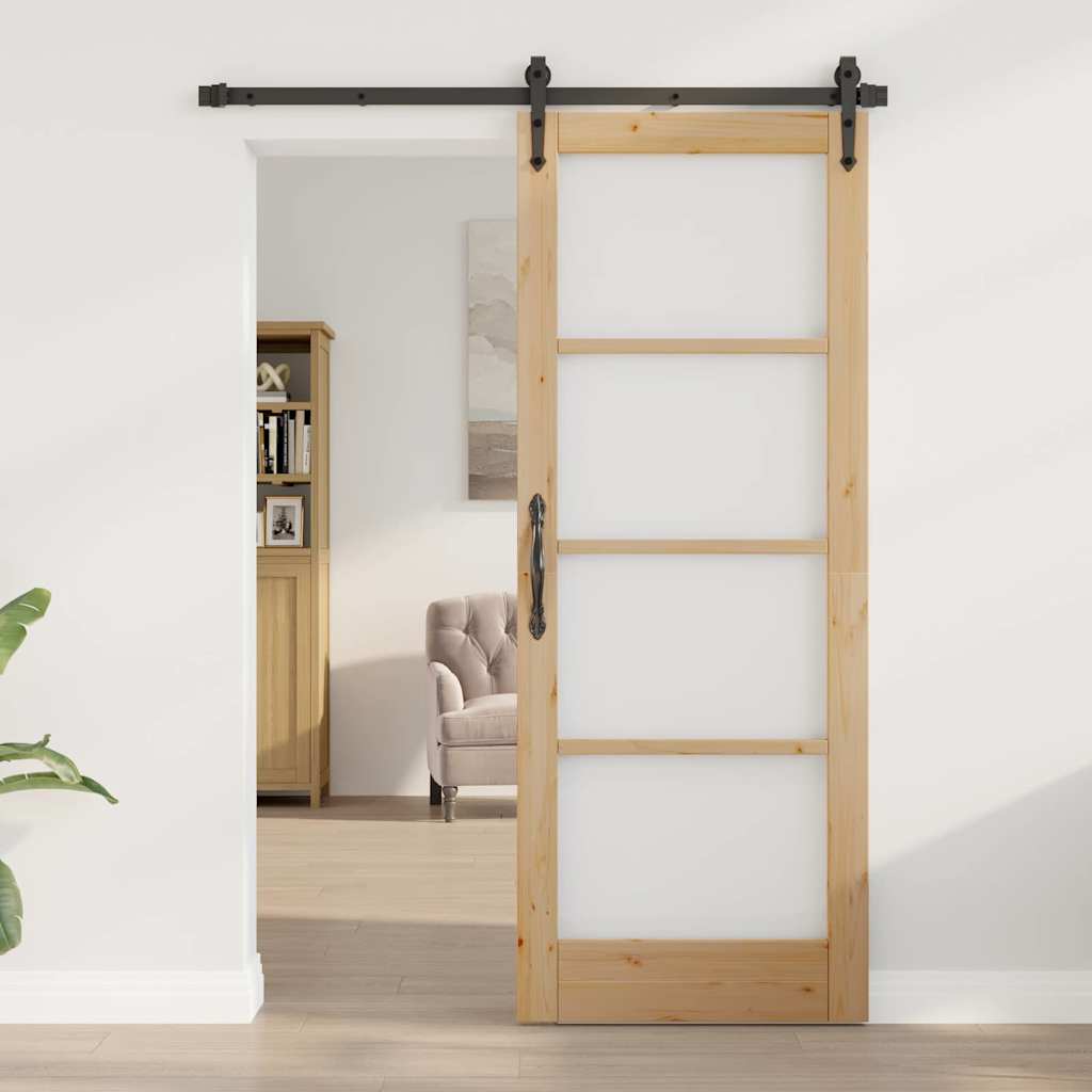 Siseuks klaasiga "ORKDAL" 78x202x4 cm Tugev puit männi