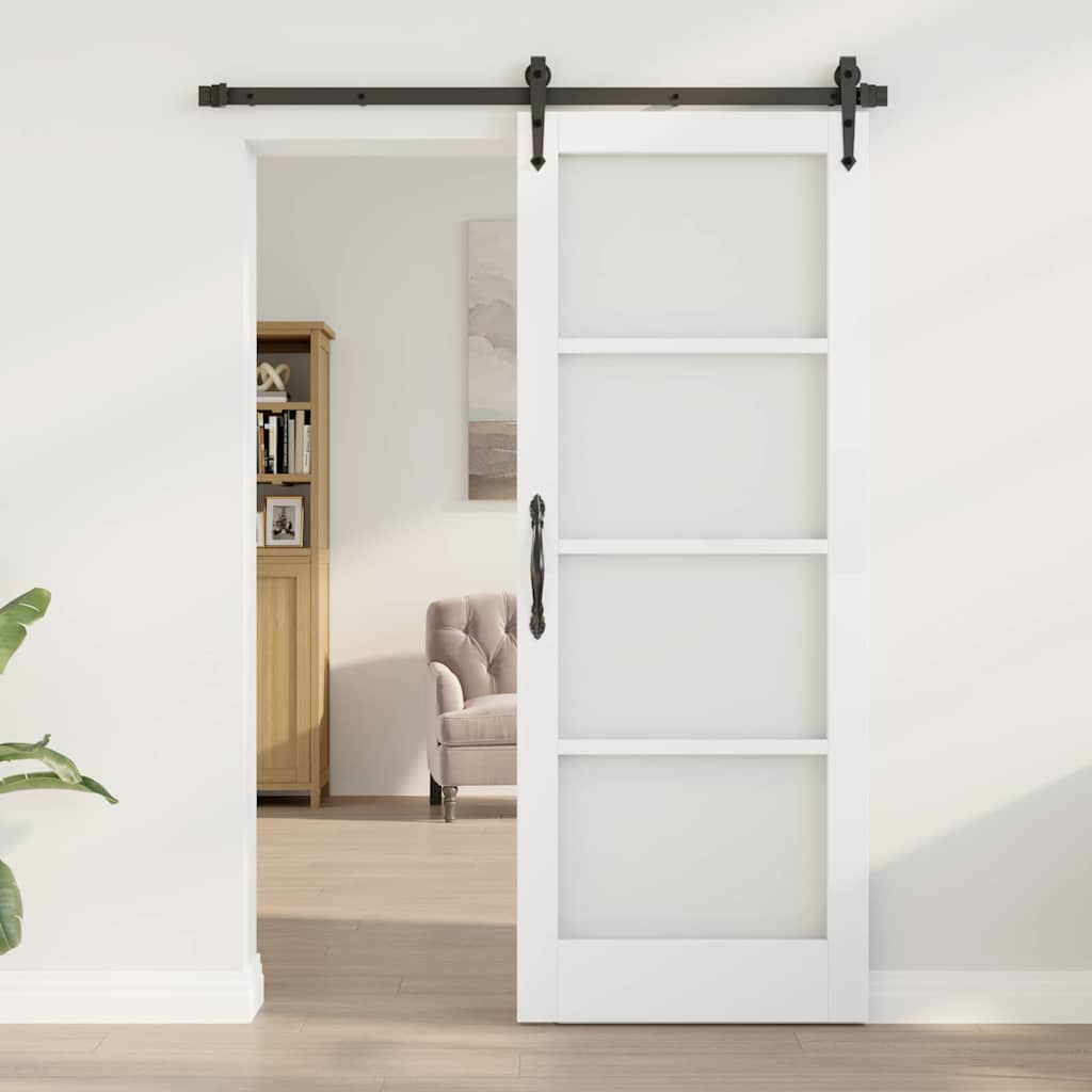 Indvendig Dør med Glas "ORKDAL" Hvid 78x202x4 cm