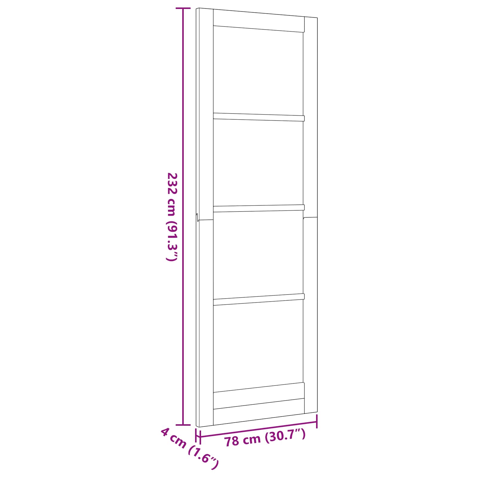 Iekštelpu durvis ORKDAL Balts Grundēts 78 x 232 cm