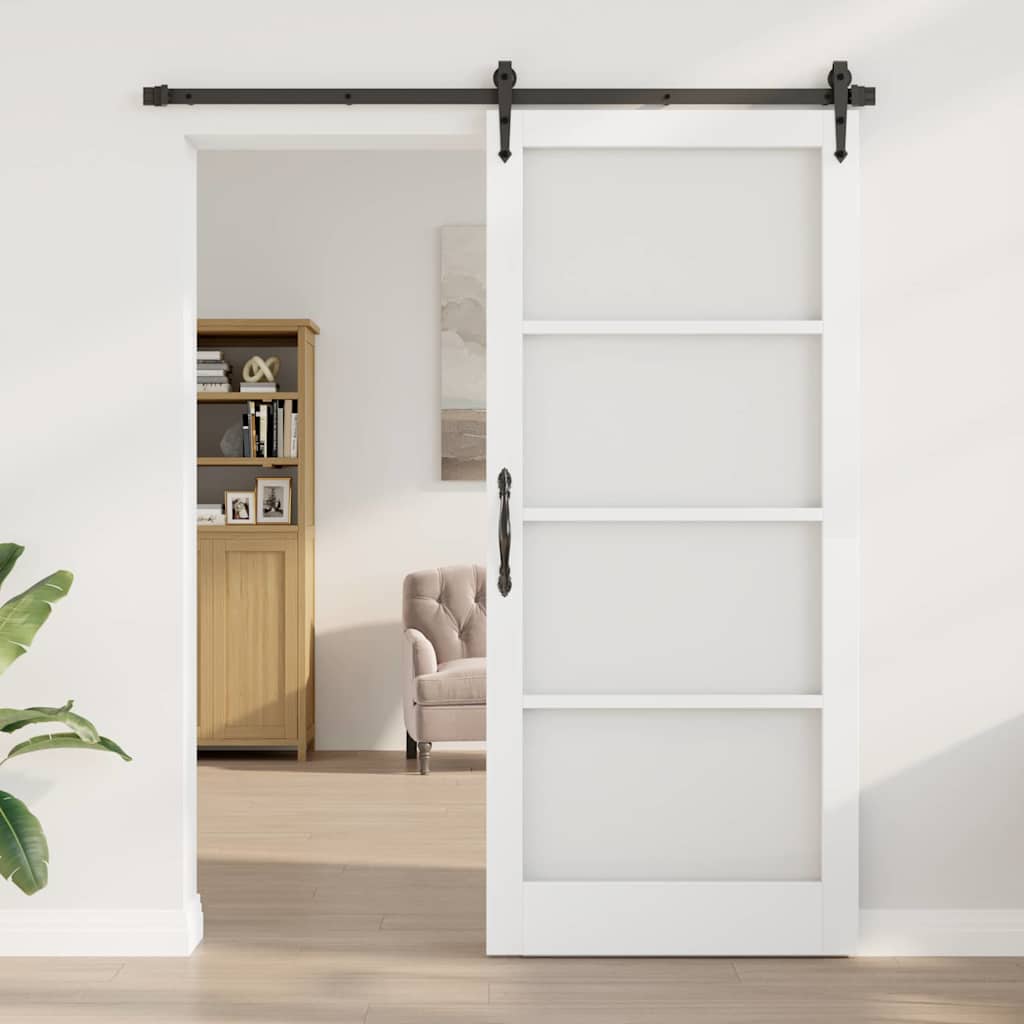 Indvendig Dør med Glas "ORKDAL" Hvid 93x211x4 cm