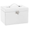 vidaXL ehtekarp 3-kihiline peegliga, lukustatav, valge, 26 x 18 x 17,5 cm