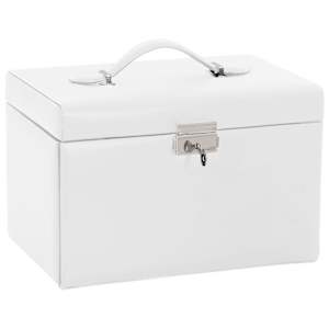 vidaXL ehtekarp 3-kihiline peegliga, lukustatav, valge, 26 x 18 x 17,5 cm