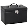 vidaXL ehtekarp 3-kihiline peegliga lukustatav must 26x18x17,5 cm