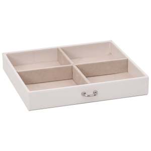 Šperkovnice 4vrstvá zrcadlem uzamykatelná bílá 22,5x17,5x16,5cm - obrázek 10
