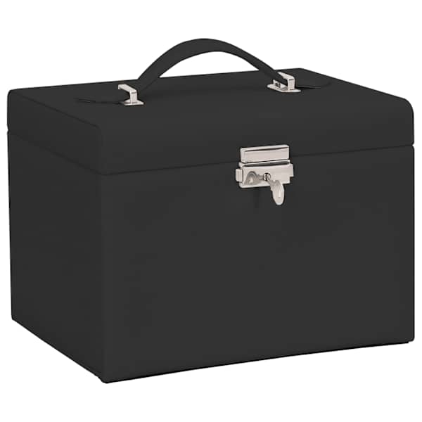 vidaXL ehtekarp 4-kihiline peegliga lukustatav must 22,5x17,5x16,5 cm