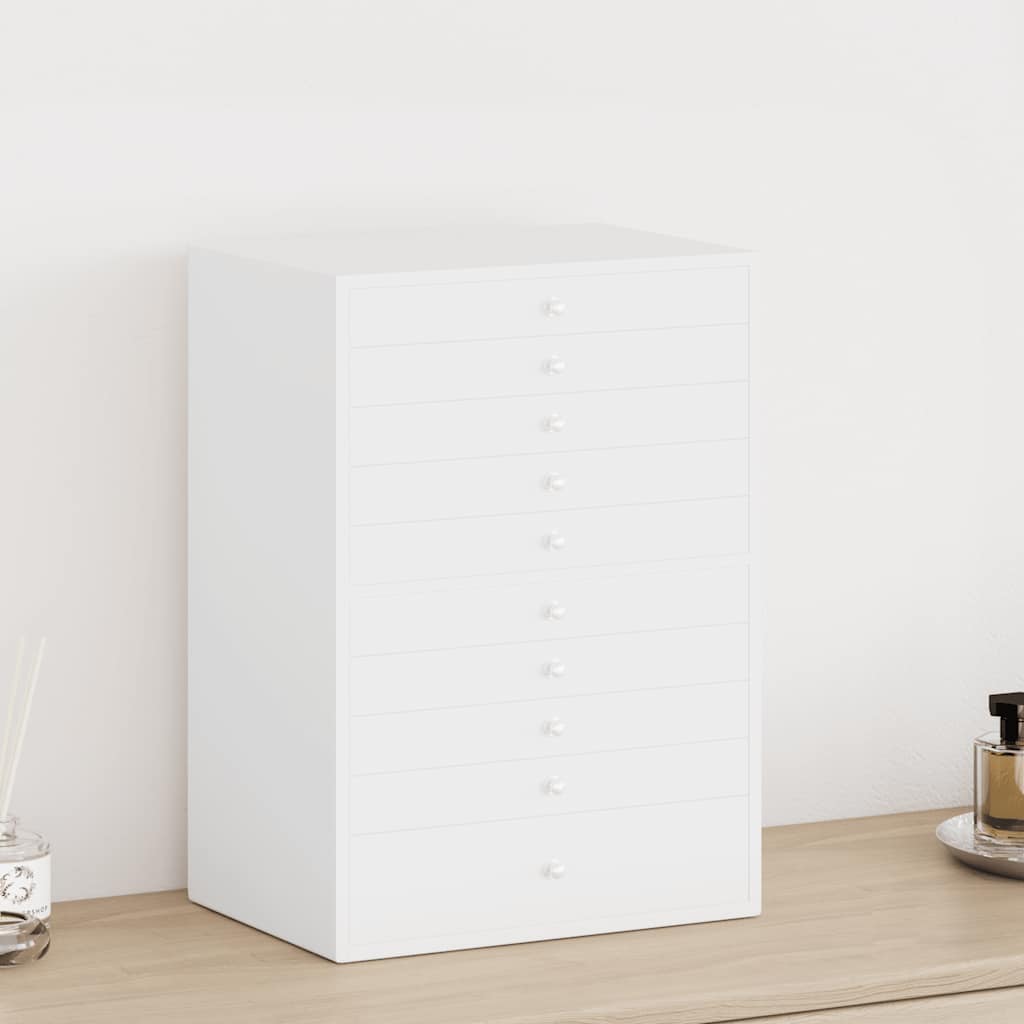 Thumbnail - vidaXL Schmuckkästchen 10-lagig mit Uhrenhaltern Weiß 29x20,5x40,5 cm