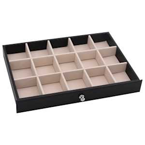 Šperkovnice 10vrstvá s držáky na hodinky černá 29x20,5x40,5 cm - obrázek 9
