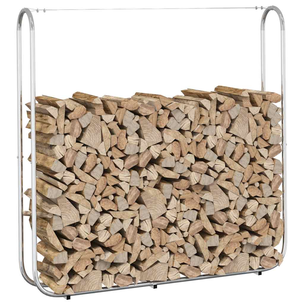 vidaXL Suporte para lenha com fio de aço 150x25x150 cm aço galvanizado